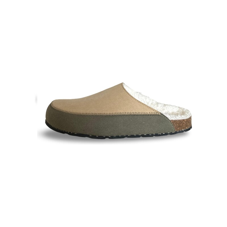 nae Vegan Shoes Pantofle Suva béžová / olivová