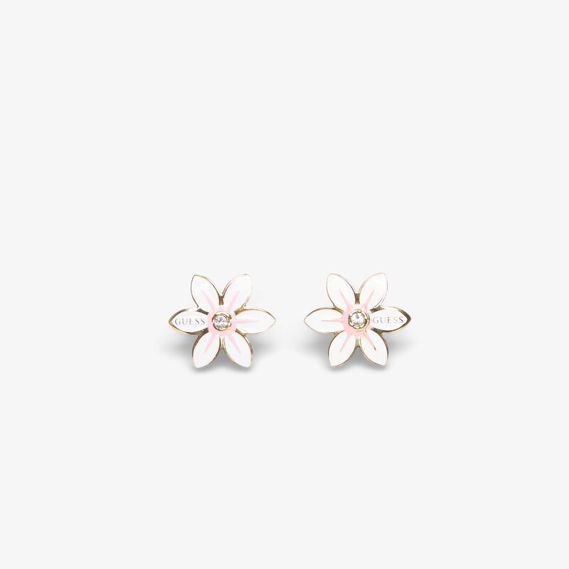 Náušnice GUESS White Lotus Earrings Gold Universal