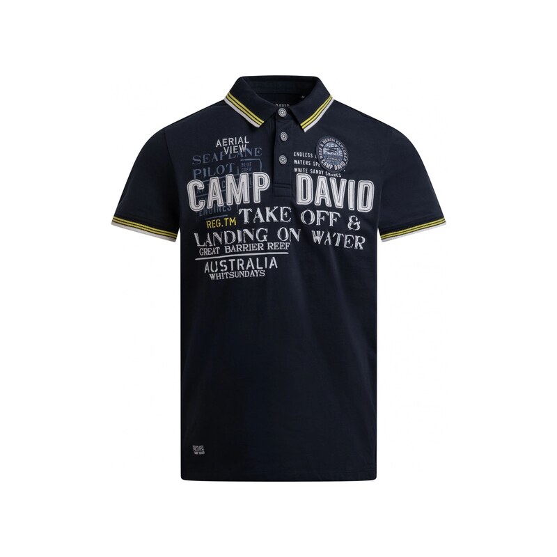 CAMP DAVID Polo tričko s aplikacemi loga