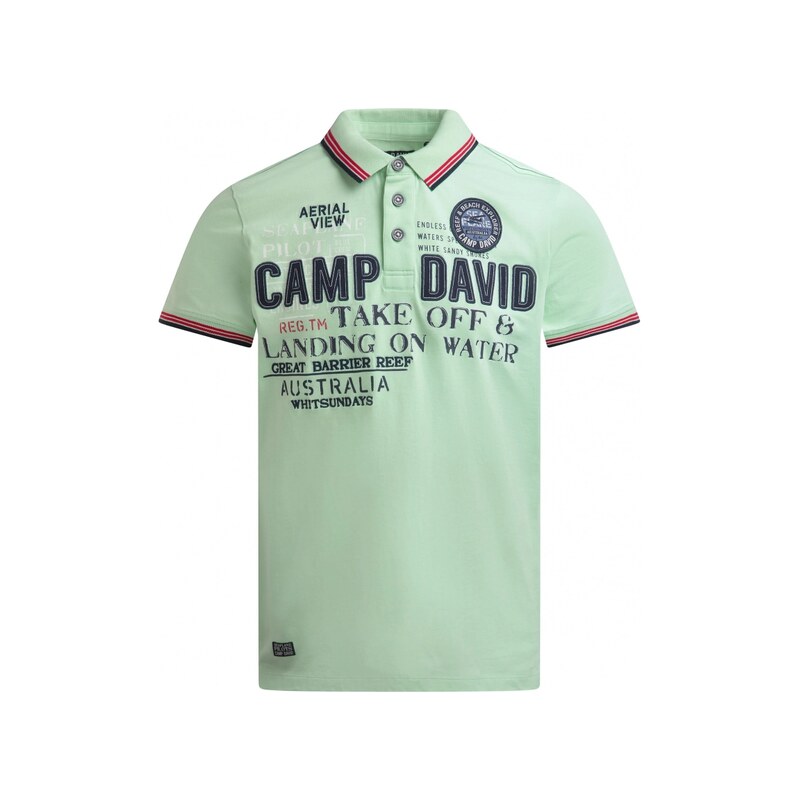 CAMP DAVID Polo tričko s aplikacemi loga