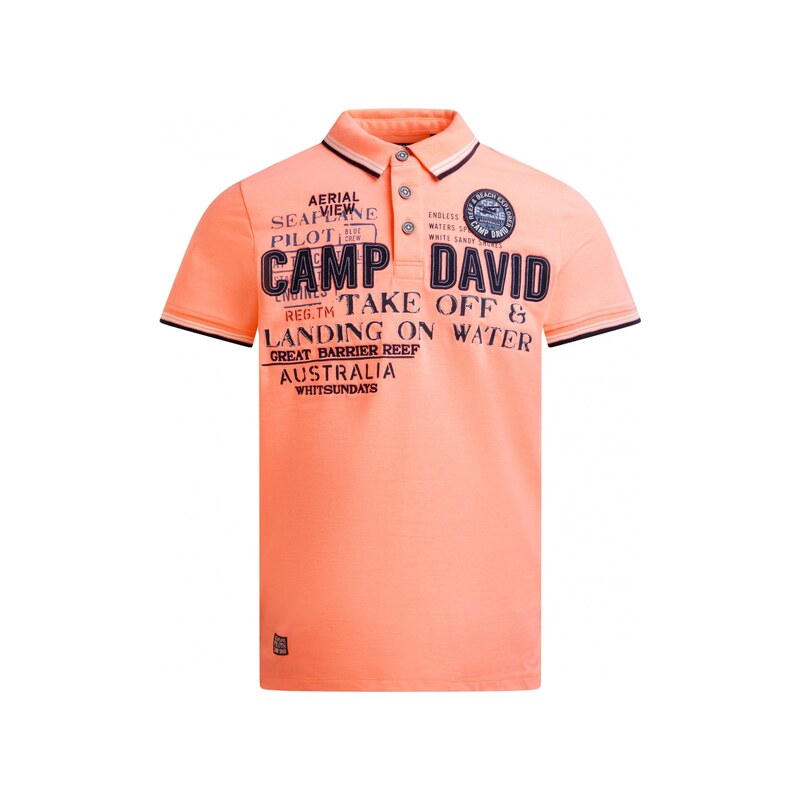 CAMP DAVID Polo tričko s aplikacemi loga