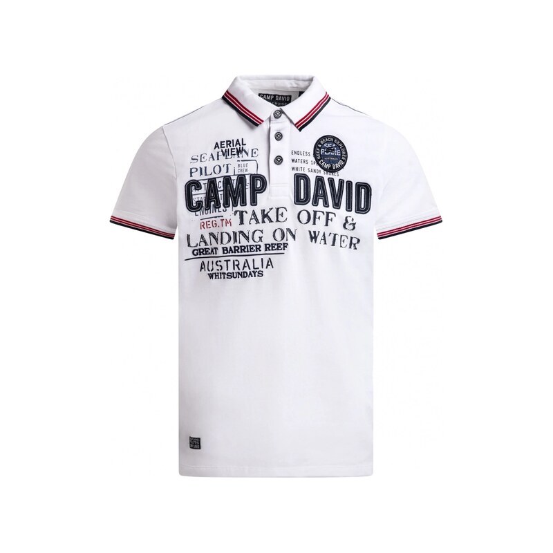CAMP DAVID Polo tričko s aplikacemi loga