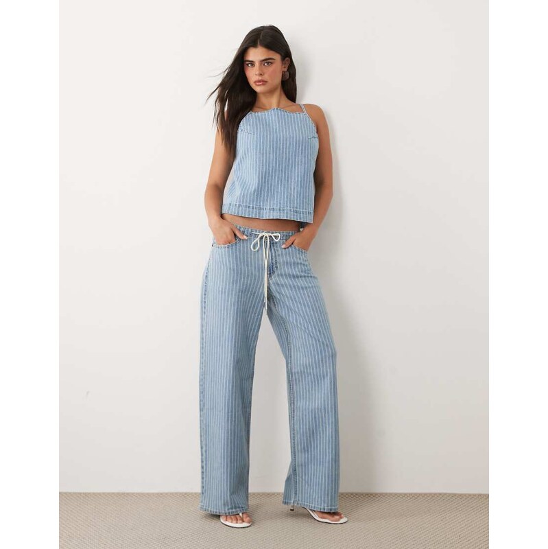 Abercrombie & Fitch lighweight denim wide leg tie up jeans co
