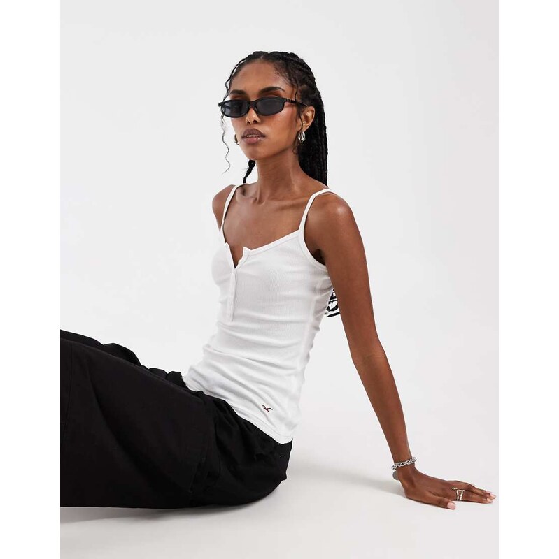 Hollister henley cami in white