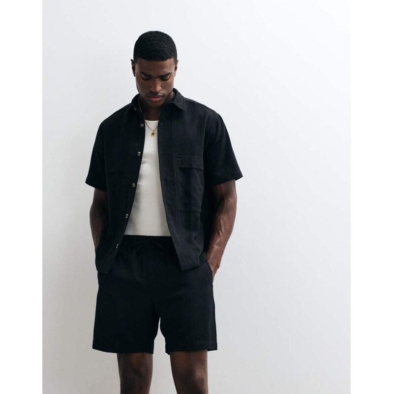 ASOS DESIGN co-ord relaxed textured shirt with pocket detail in