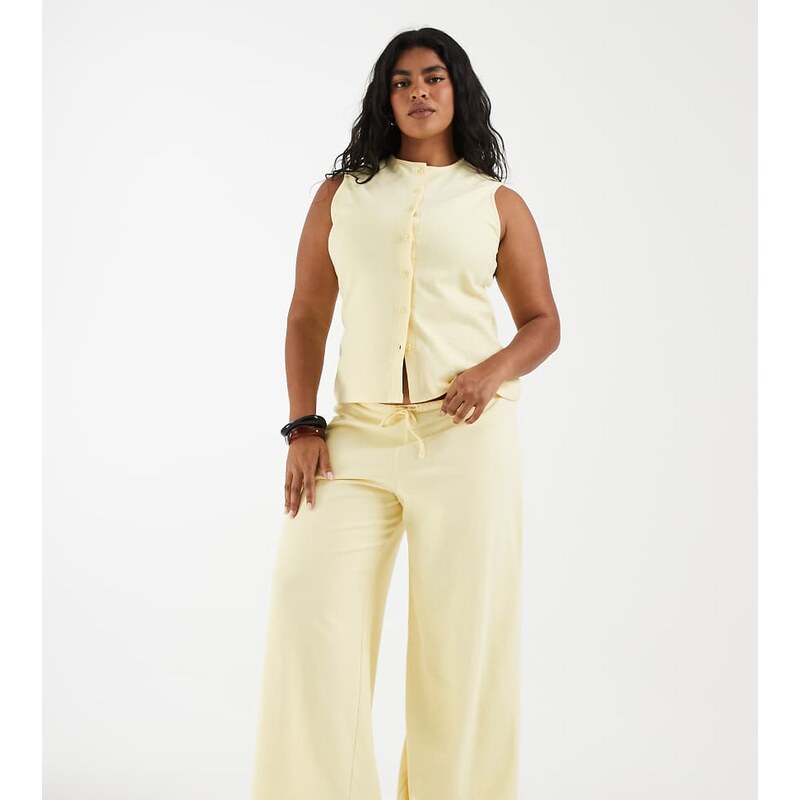 ASOS Curve ASOS DESIGN Curve textured wide leg trouser co-ord in