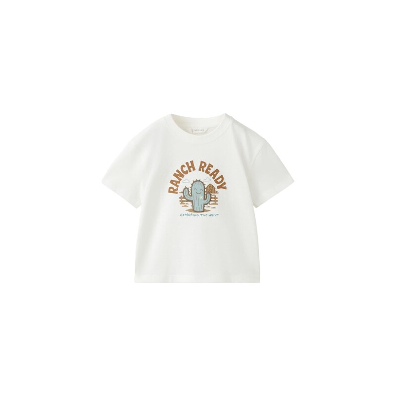 MANGO KIDS Tričko CACTUS světlemodrá / hnědá / offwhite