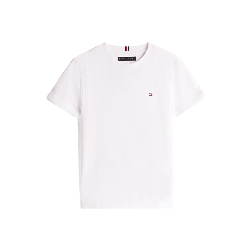 TOMMY HILFIGER Tričko Essential Flag Embroidery bílá