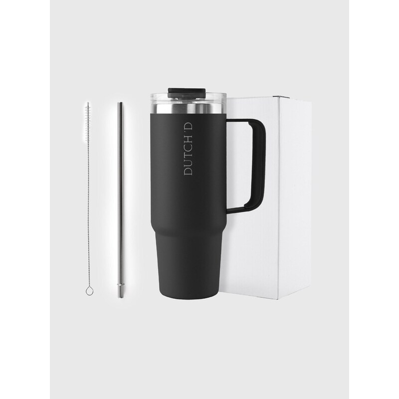 DutchD Láhev na vodu Tumbler 1L světle šedá / černá