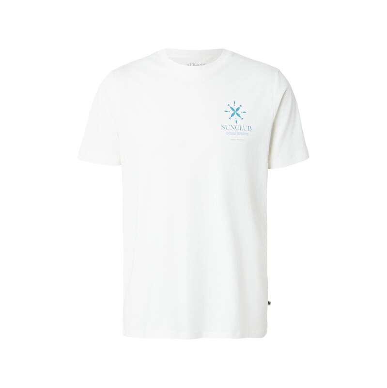 s.Oliver Tričko nebeská modř / offwhite