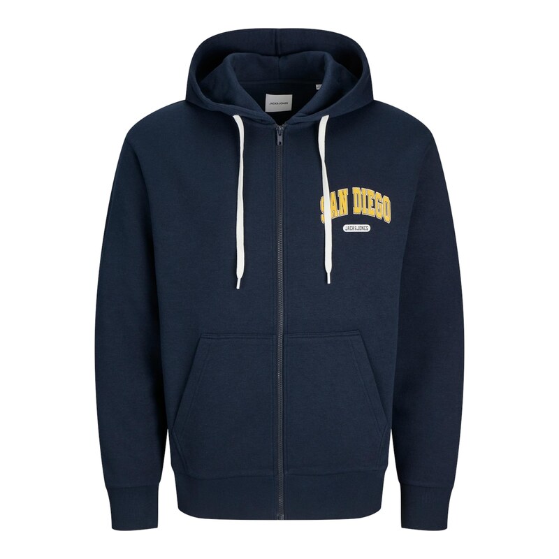 JACK & JONES Mikina JJEBradley marine modrá / žlutá / bílá