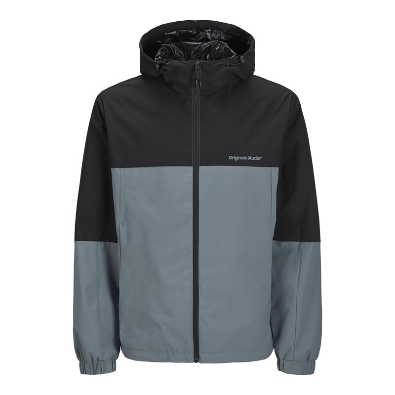JACK & JONES Přechodná bunda šedá / černá