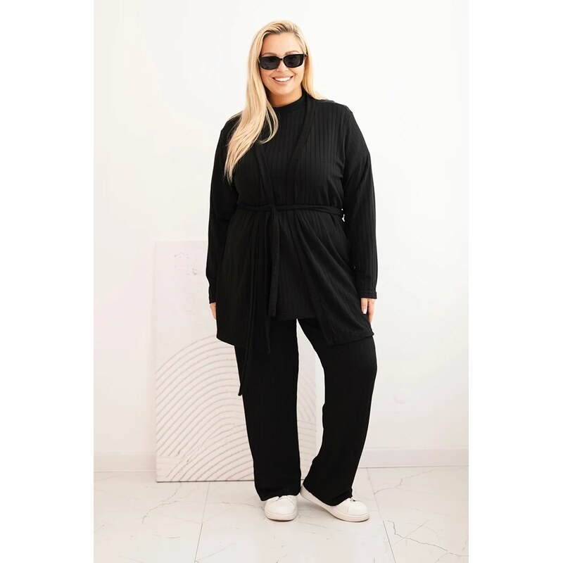 Kesi Komplet dámský Plus Size 3-dílný černý