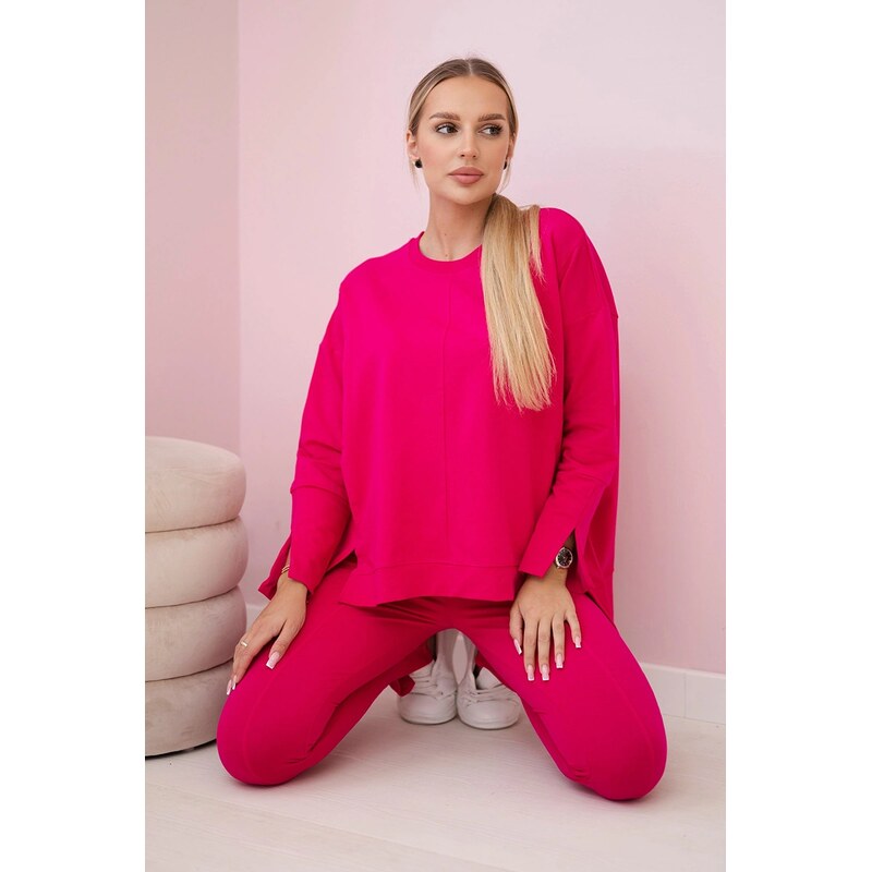 Kesi Komplet s oversize halenkou fuchsiové barvy