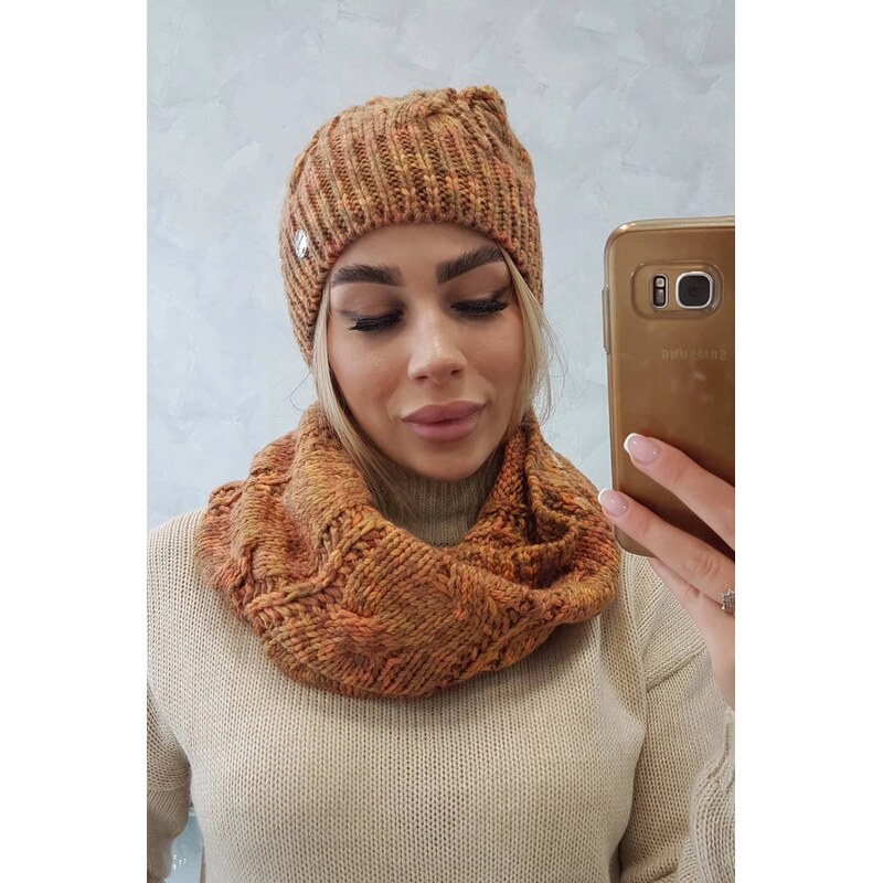Kesi Dámská souprava s fleecem Tessa K315 světlá khaki + hořčice