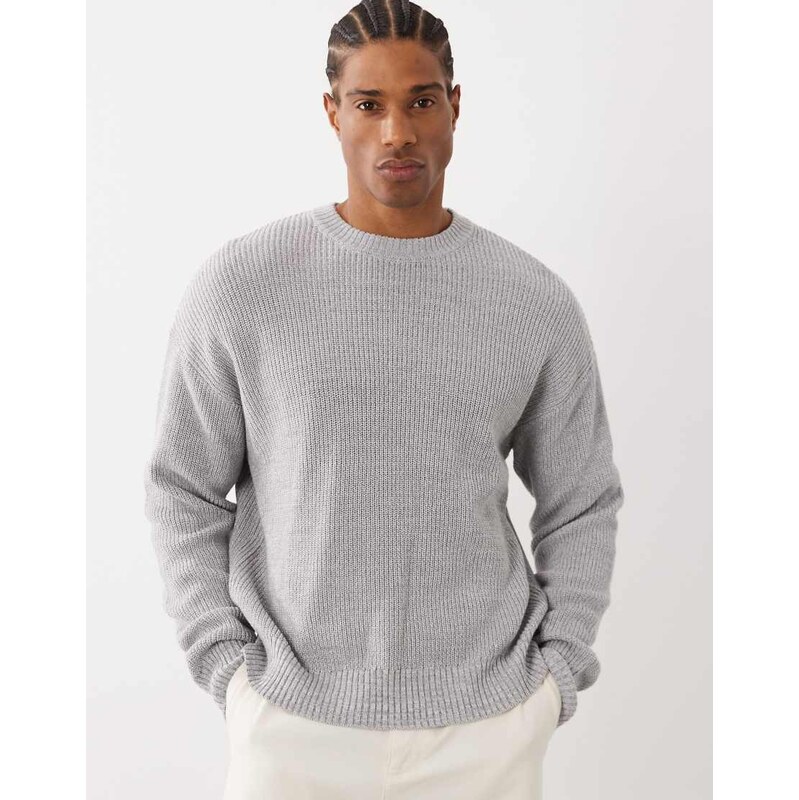 Cotton On box fit crew knit in grey