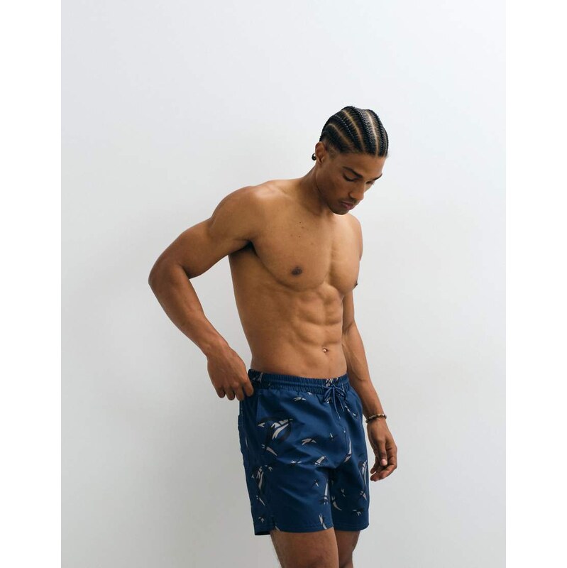 Farah Colbert co-ord arrow print logo swim shorts in navy