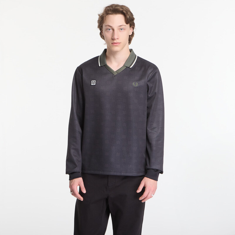Tričko Fred Perry Meyba Printed Ls Polo Shirt Black L