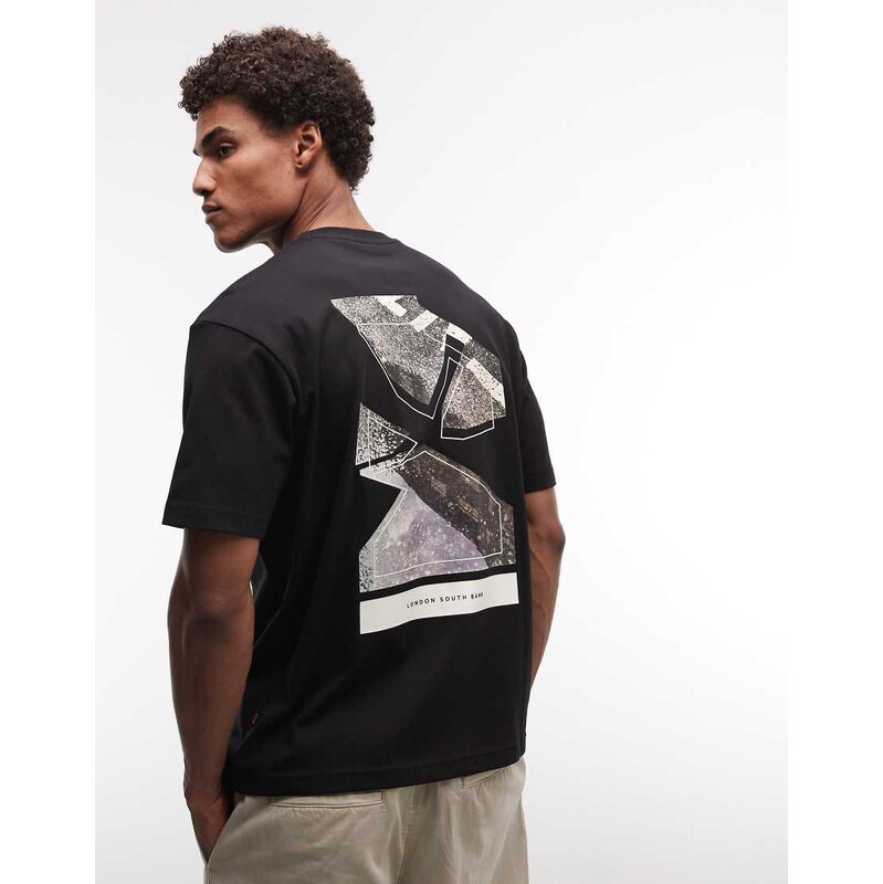 Boss Orange back print t-shirt in black