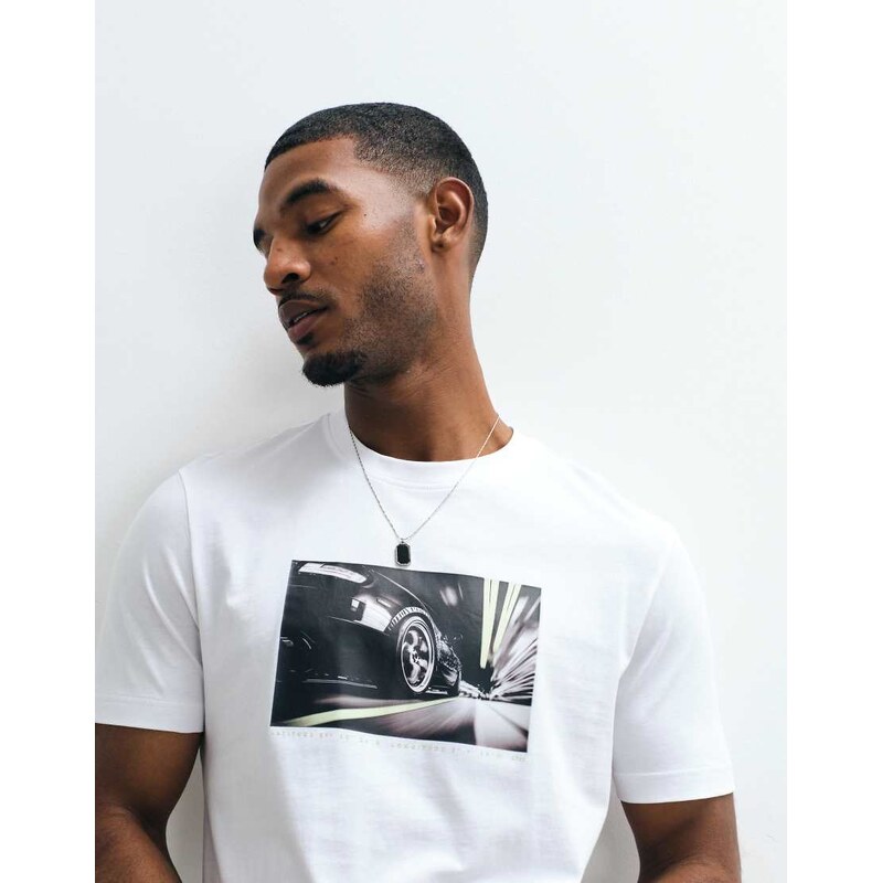 Boss Orange graphic print t-shirt in white