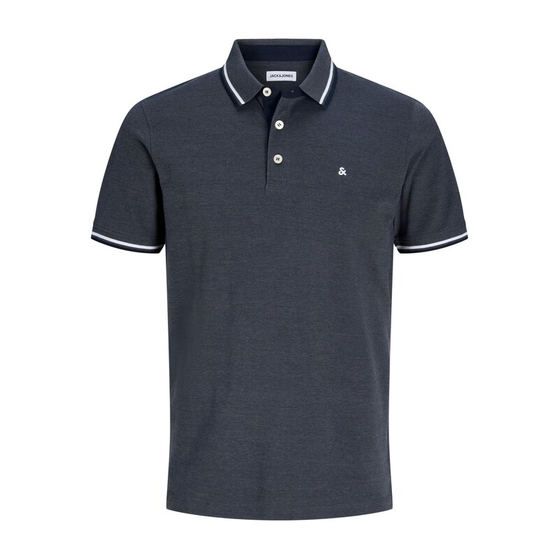 JACK & JONES Tričko JJEPaulos tmavě šedá / bílá