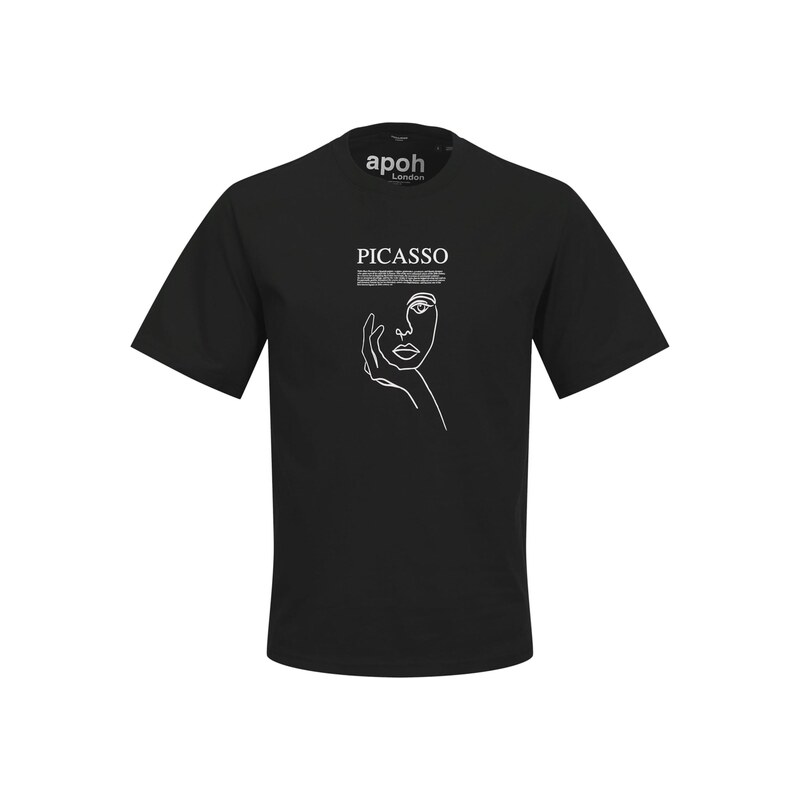 JACK & JONES Tričko Picasso černá / bílá