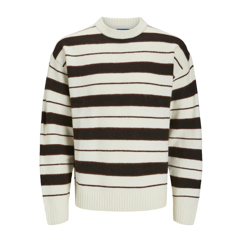 JACK & JONES Svetr Ollie hnědá / fialová / bílá