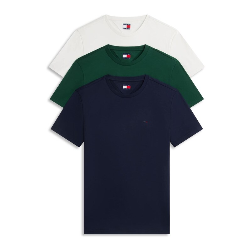 Tommy Jeans Tričko námořnická modř / chladná modrá / světle šedá