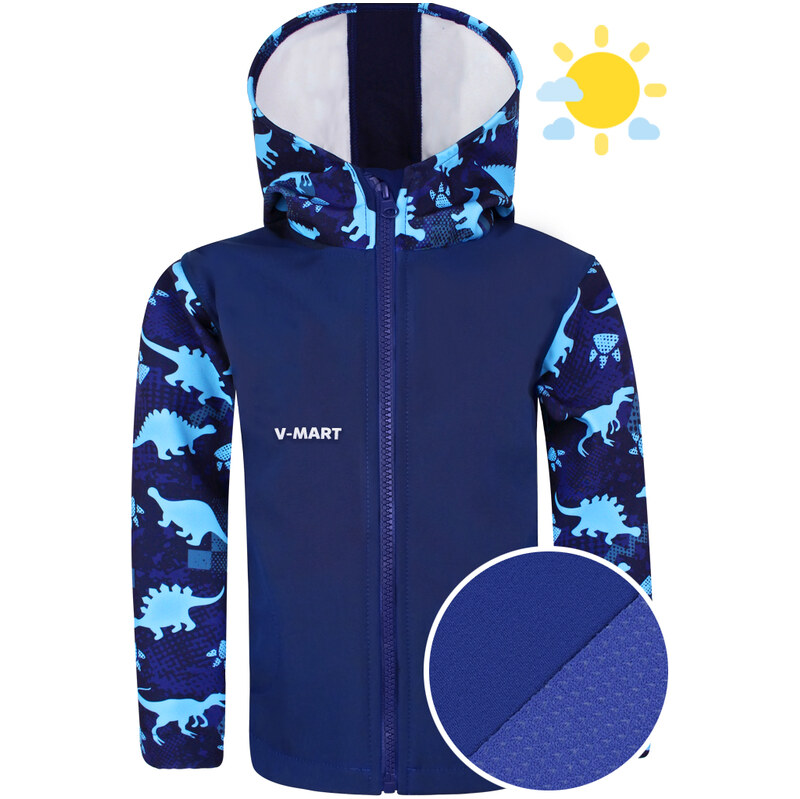 V-Mart chlapci Chlapecká letní softshellová bunda Modři