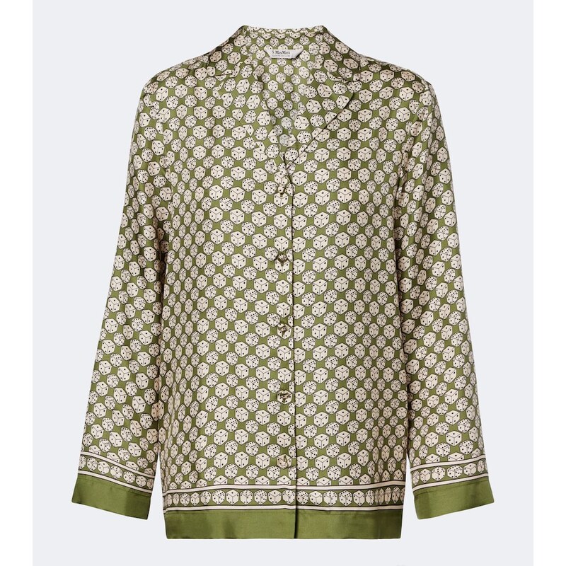 S Max Mara Printed silk twill shirt