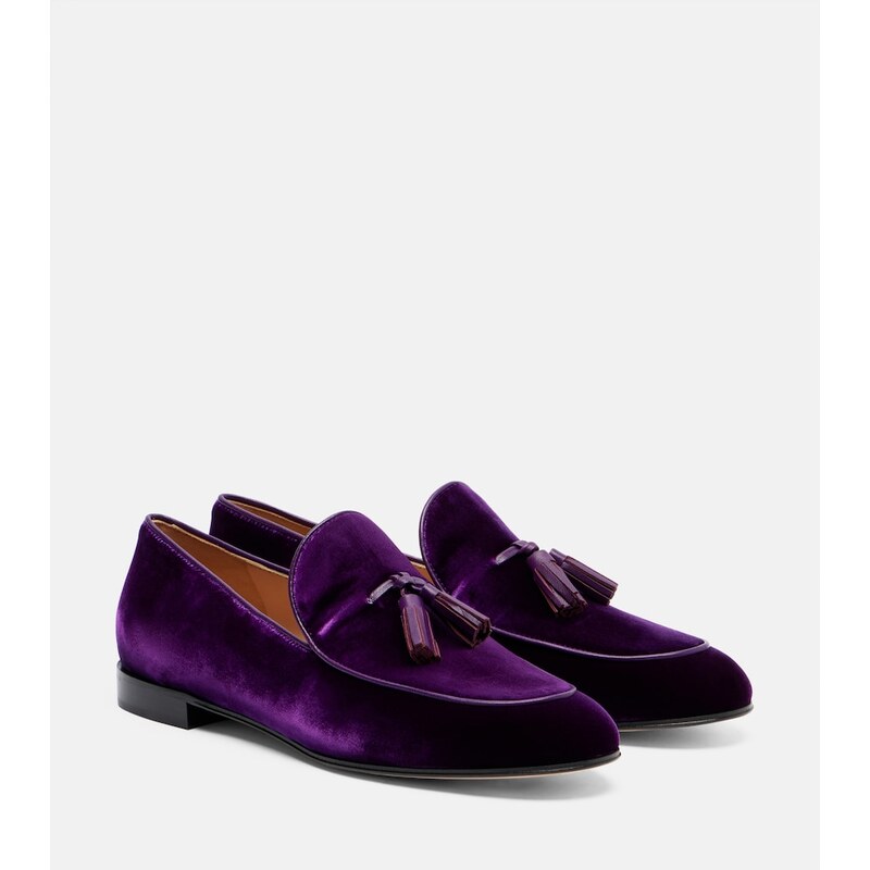 Gianvito Rossi Tasseled velvet loafers