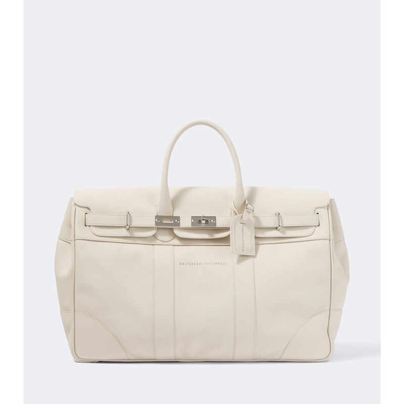 Brunello Cucinelli Logo leather duffel bag
