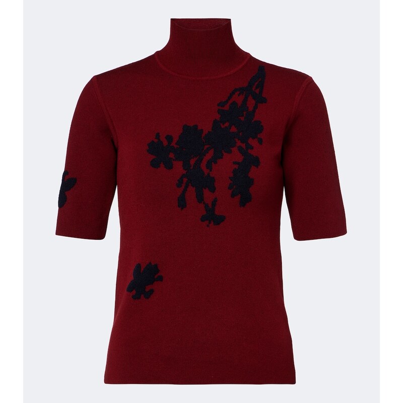 Erdem Floral jacquard turtleneck sweater
