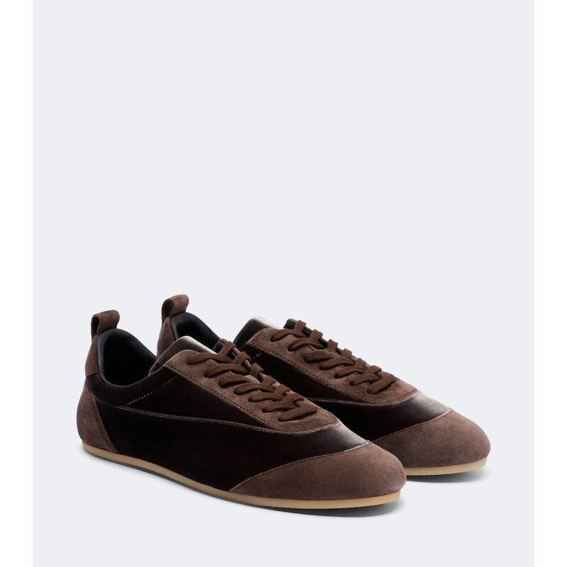 Jil Sander Etage suede-trimmed velvet sneakers