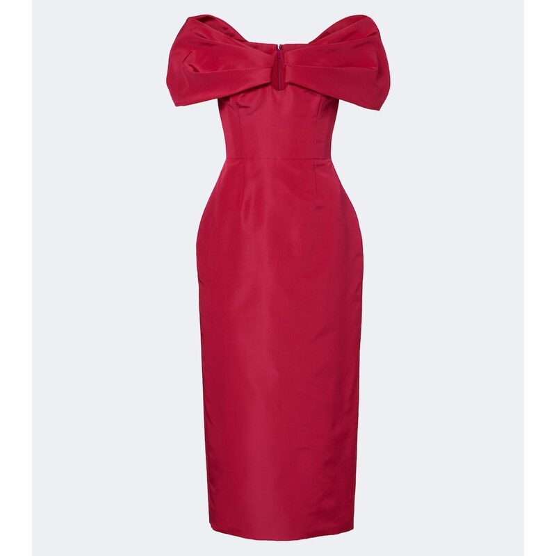 Carolina Herrera Off-shoulder silk faille cocktail dress