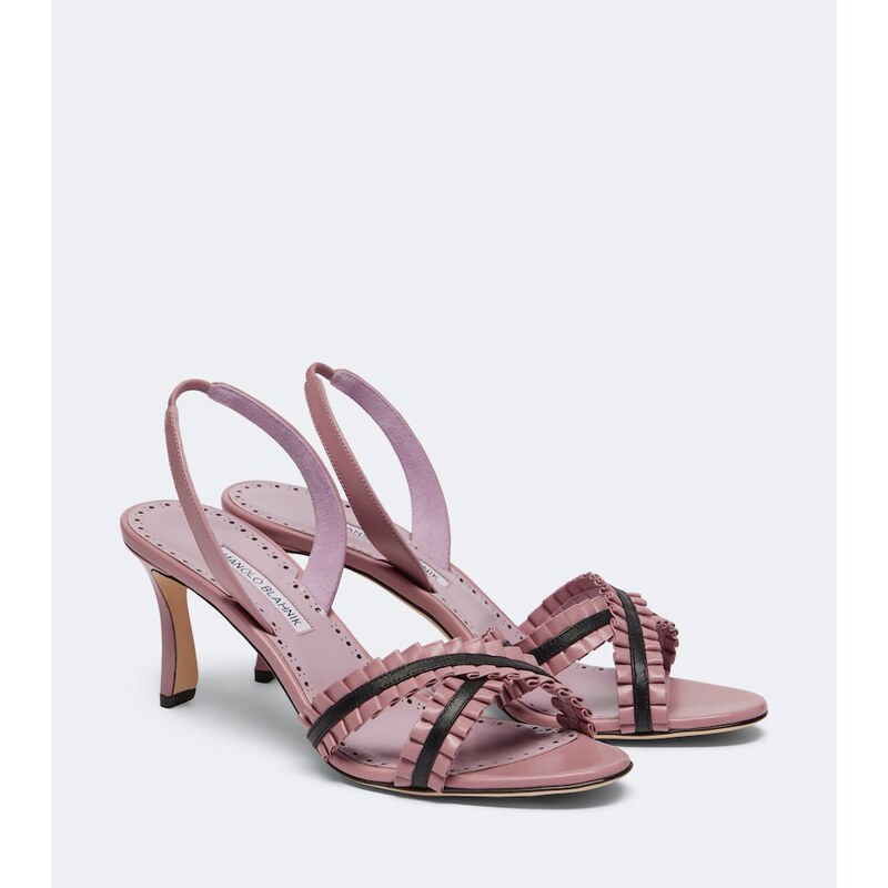 Manolo Blahnik Volusan leather slingback sandals