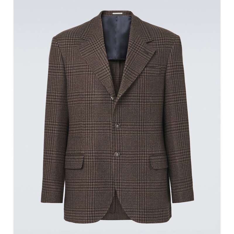 Brunello Cucinelli Prince of Wales check cashmere blazer