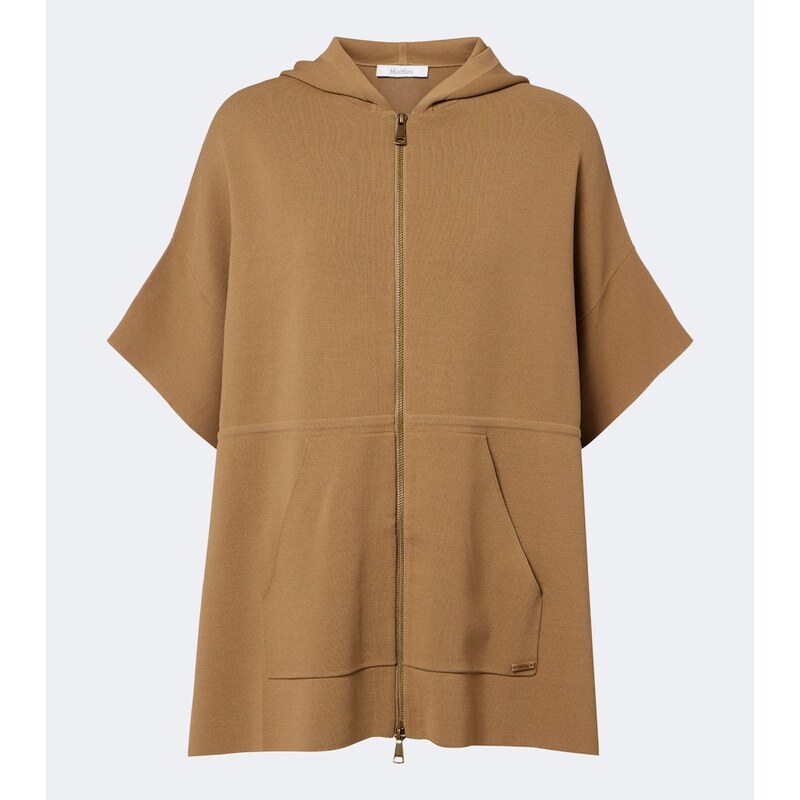 Max Mara Hooded knitted poncho