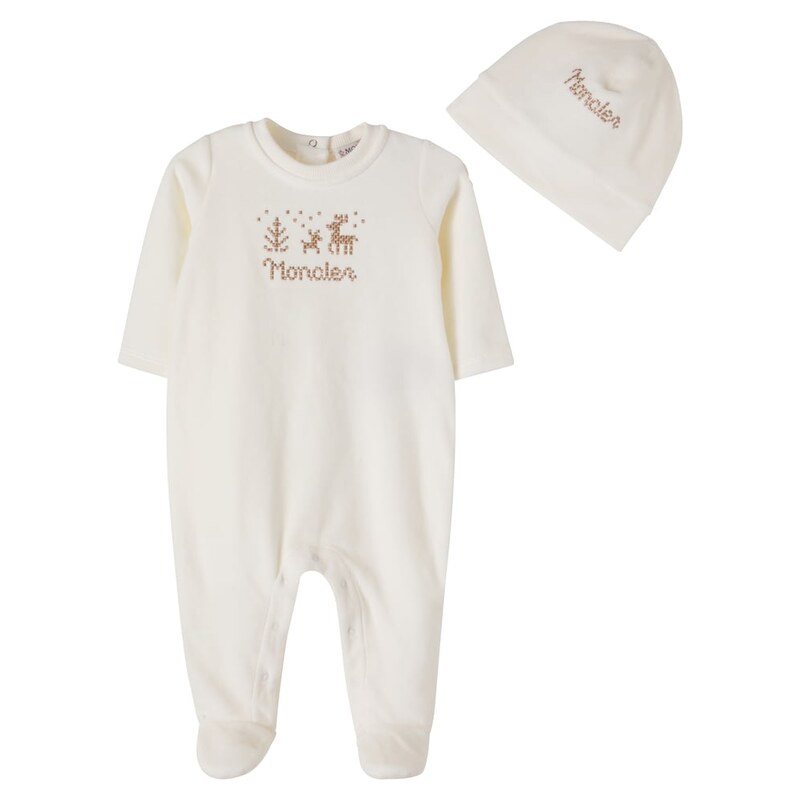 Moncler Enfant Baby cotton-blend onesie and beanie set