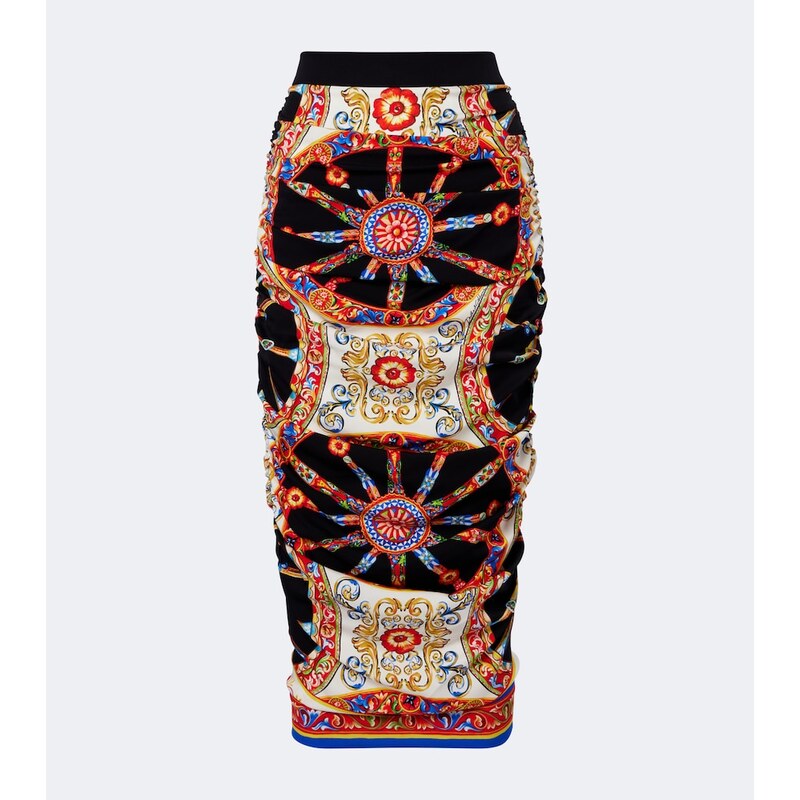Dolce&Gabbana Carretto silk-blend midi skirt