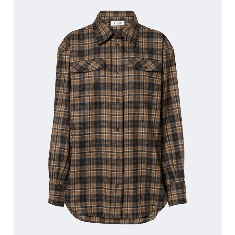 Rohe RÃ³he Checked wool-blend overshirt