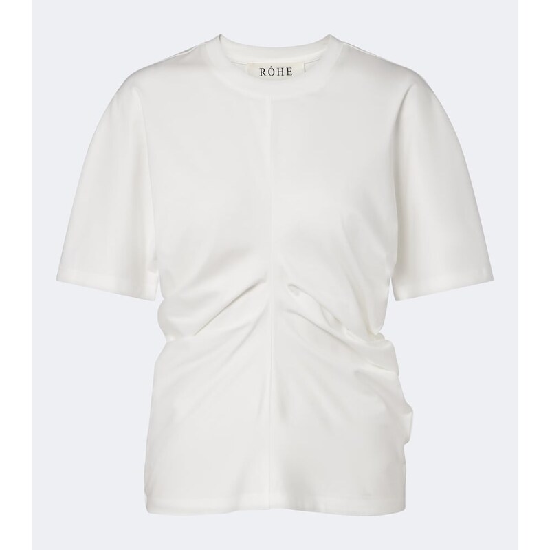 Rohe RÃ³he Gathered cotton and silk-blend t-shirt
