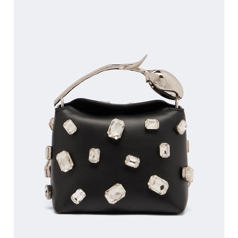 Erdem Bloom Mini embellished leather top-handle bag
