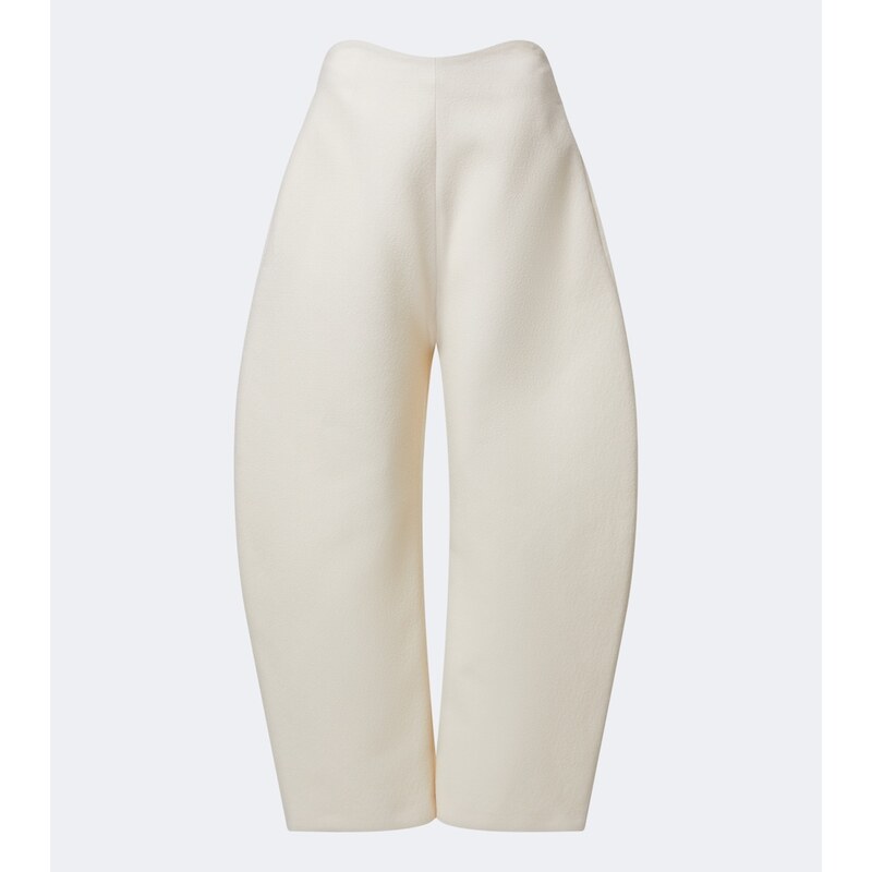 Alaia AlaÃ¯a Wool crÃªpe barrel-leg pants