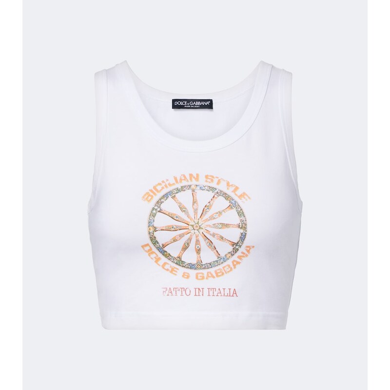 Dolce&Gabbana Carretto cotton-blend crop top