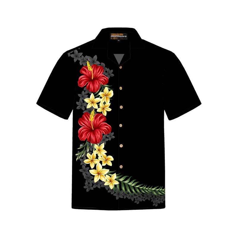 Hawaiihemdshop.de Košile Hawaiihemd Black Elegance černá