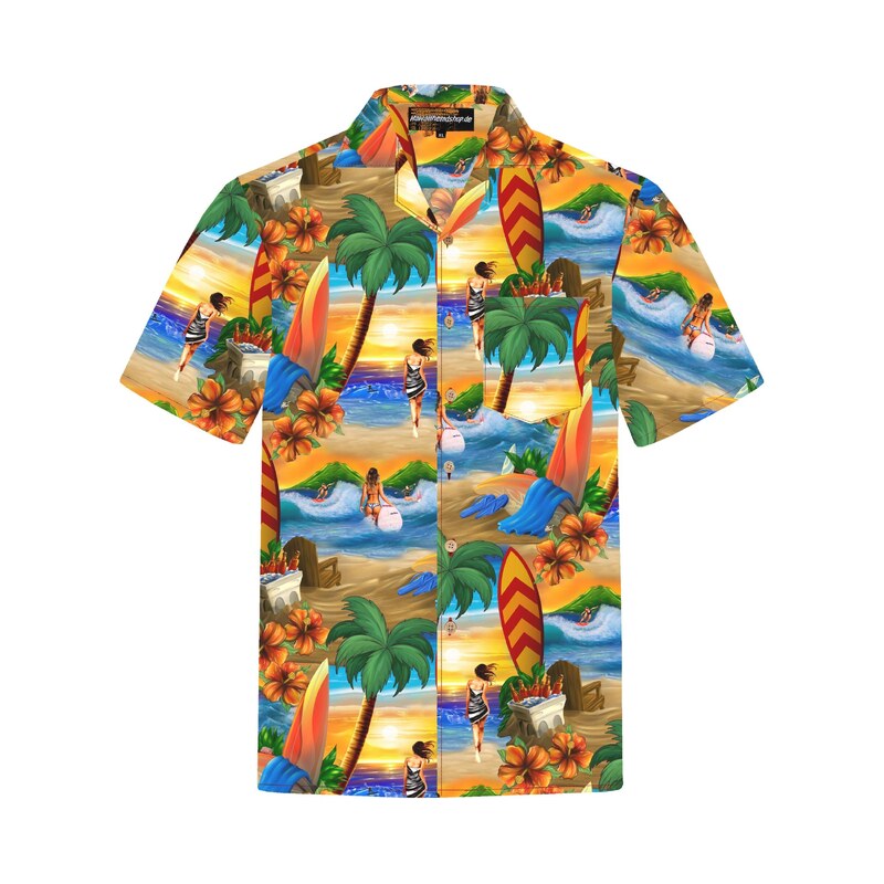 Hawaiihemdshop.de Košile Hawaiihemd Surfers Paradise oranžová