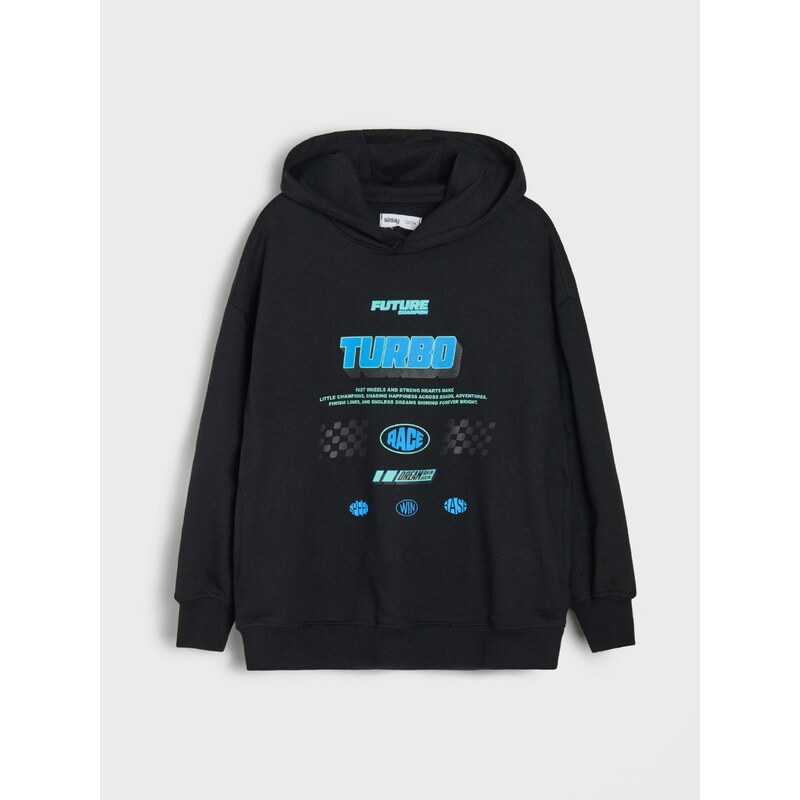 Sinsay - Hoodie s motivem závodů - černá