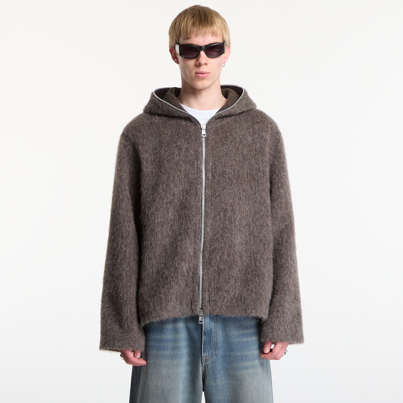 Mikina OUR LEGACY Full Zip Hood Mole Grey Hairy Wool 50
