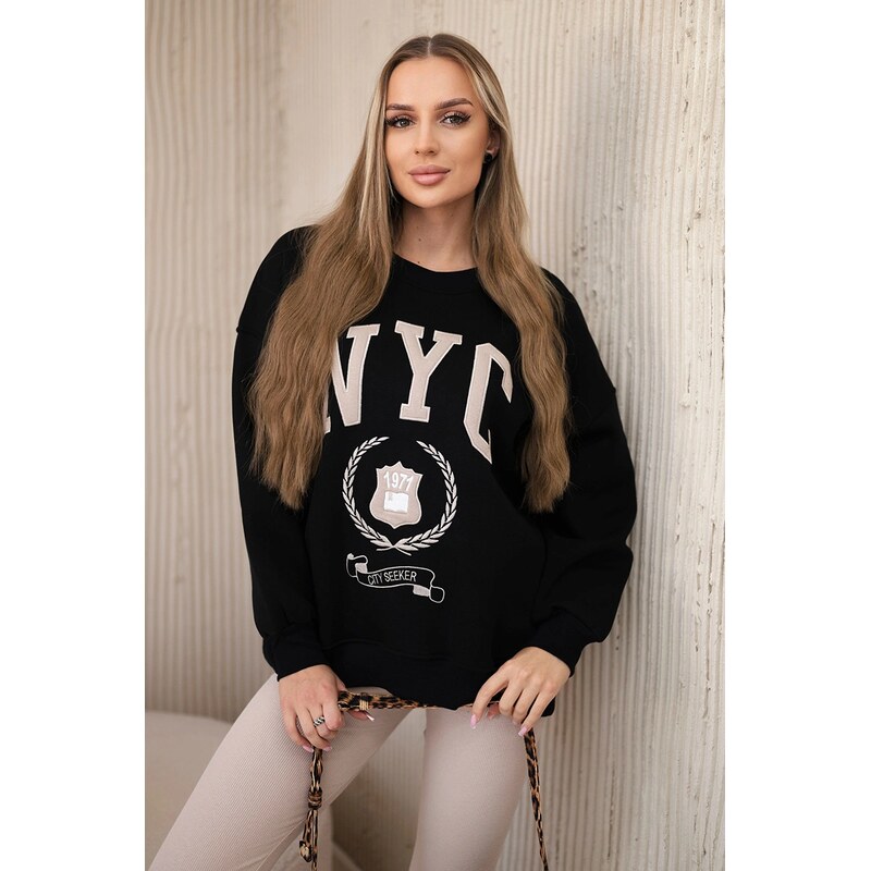 Kesi Bavlněný set zateplená mMikina + legíny černé